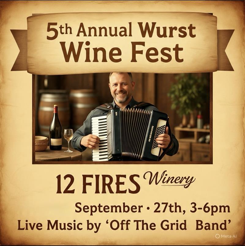 5.  Sep 27th - 5th Annual Wurst Wine Fest