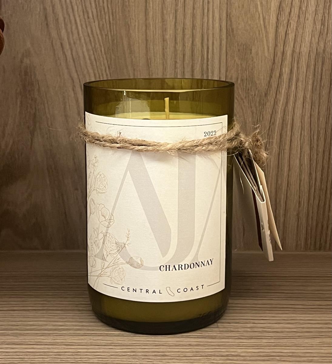 Upcycled Chardonnay Bottle Candle
