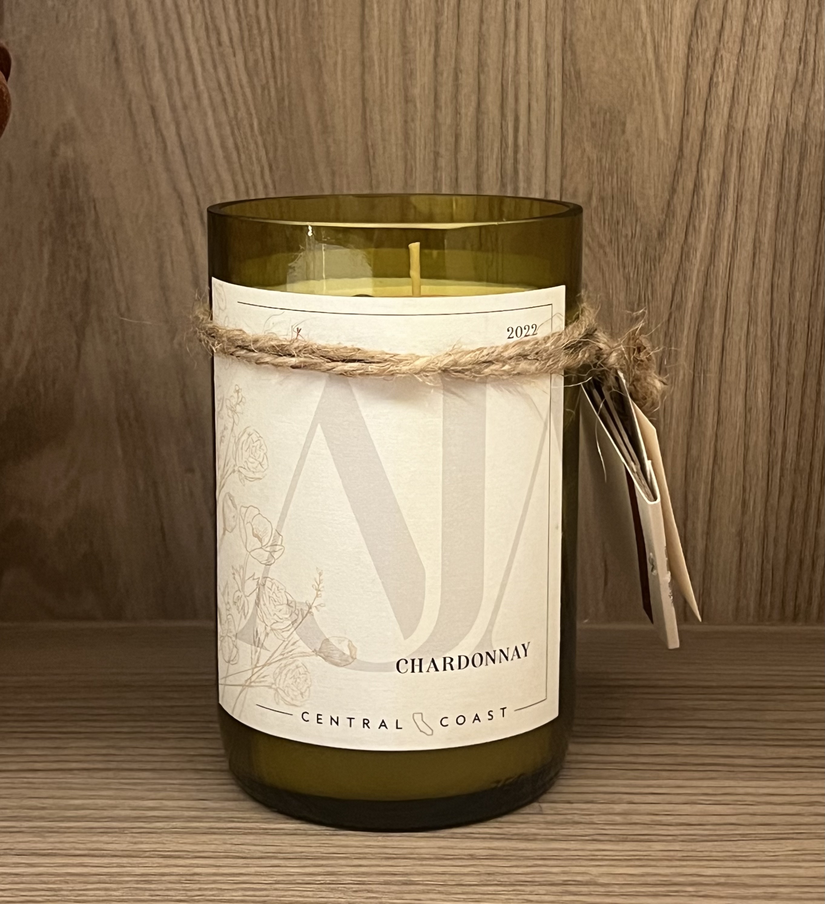 Upcycled Chardonnay Bottle Candle