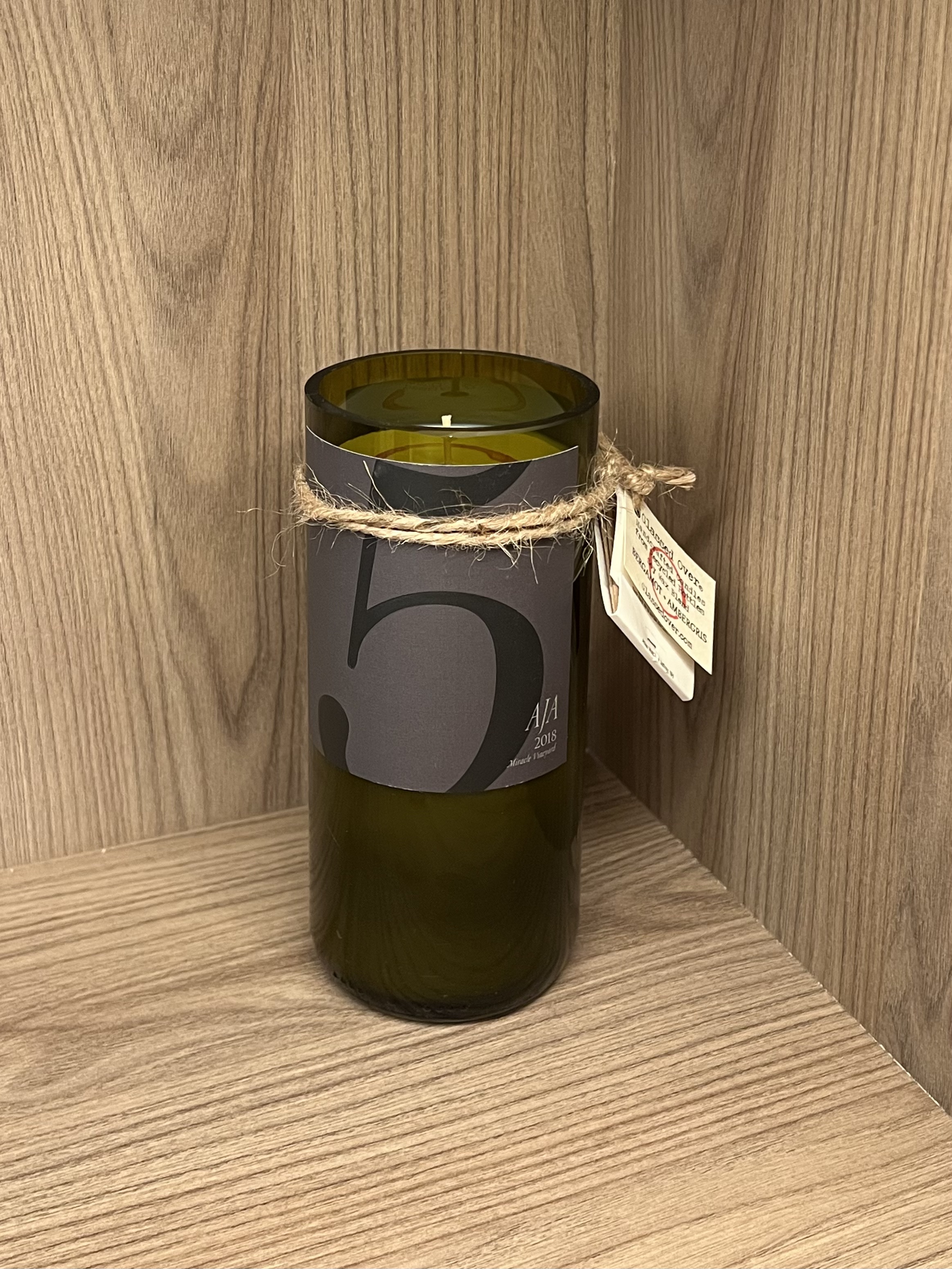 Upcycled FIVE Red Wine Candle