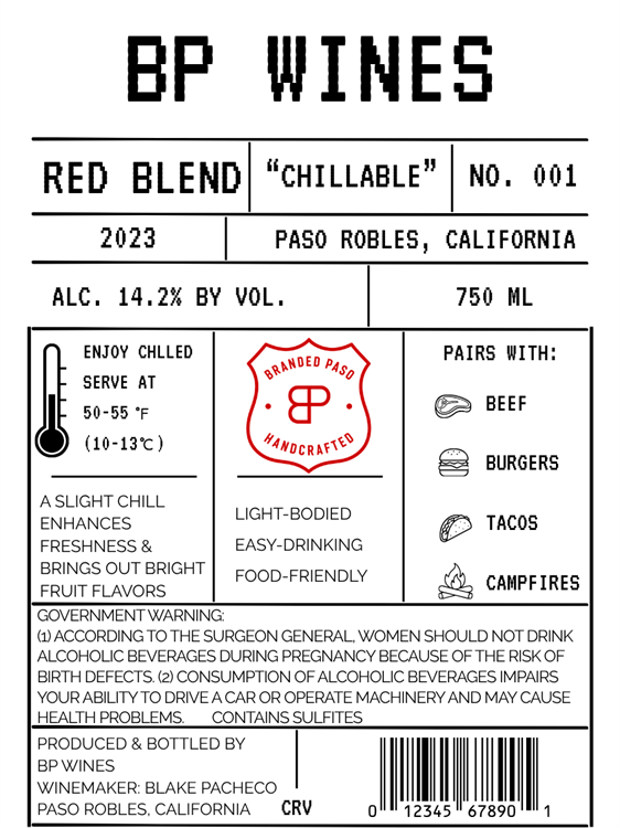 BP Wine - Bottle