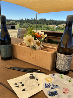 Watercolor Valais Blacknose Lamb Paint and Sip at the Vineyard