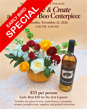 EARLY BIRD TICKET Sip, Wine & Create a Pumpkin Boo Centerpiece