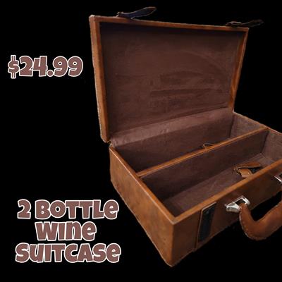 2 Bottle Leather Suitcase