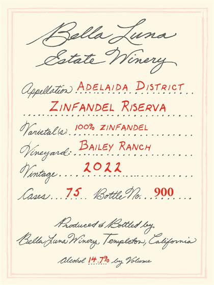 2022 Bailey Reserve Zinfandel