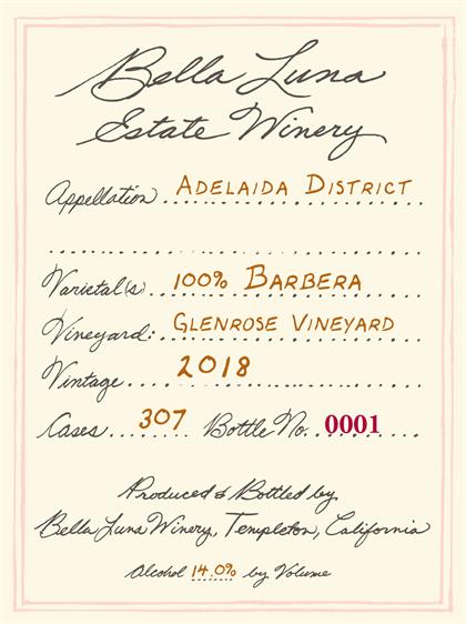 2018 Glenrose Barbera