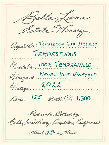 2022 Tempestuous Tempranillo