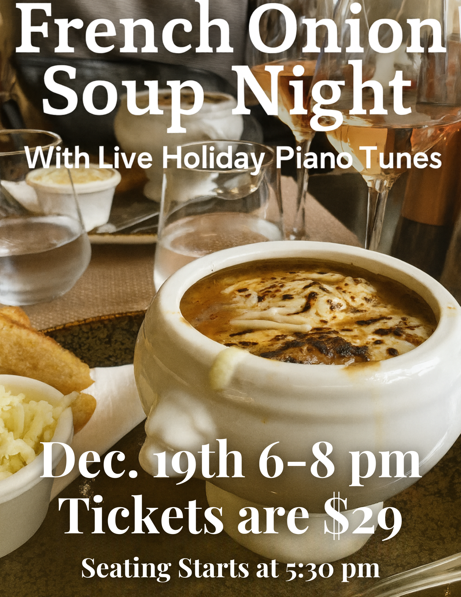 French Onion Soup and Live Piano Night