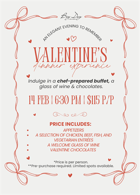 Valentine's Buffet-Style Dinner (Indoor Seating)