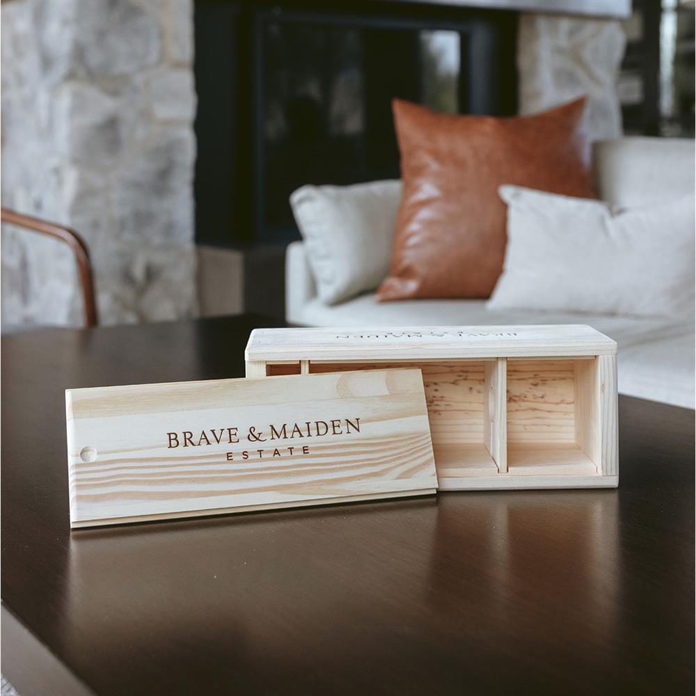 Single-Bottle Pinewood Box