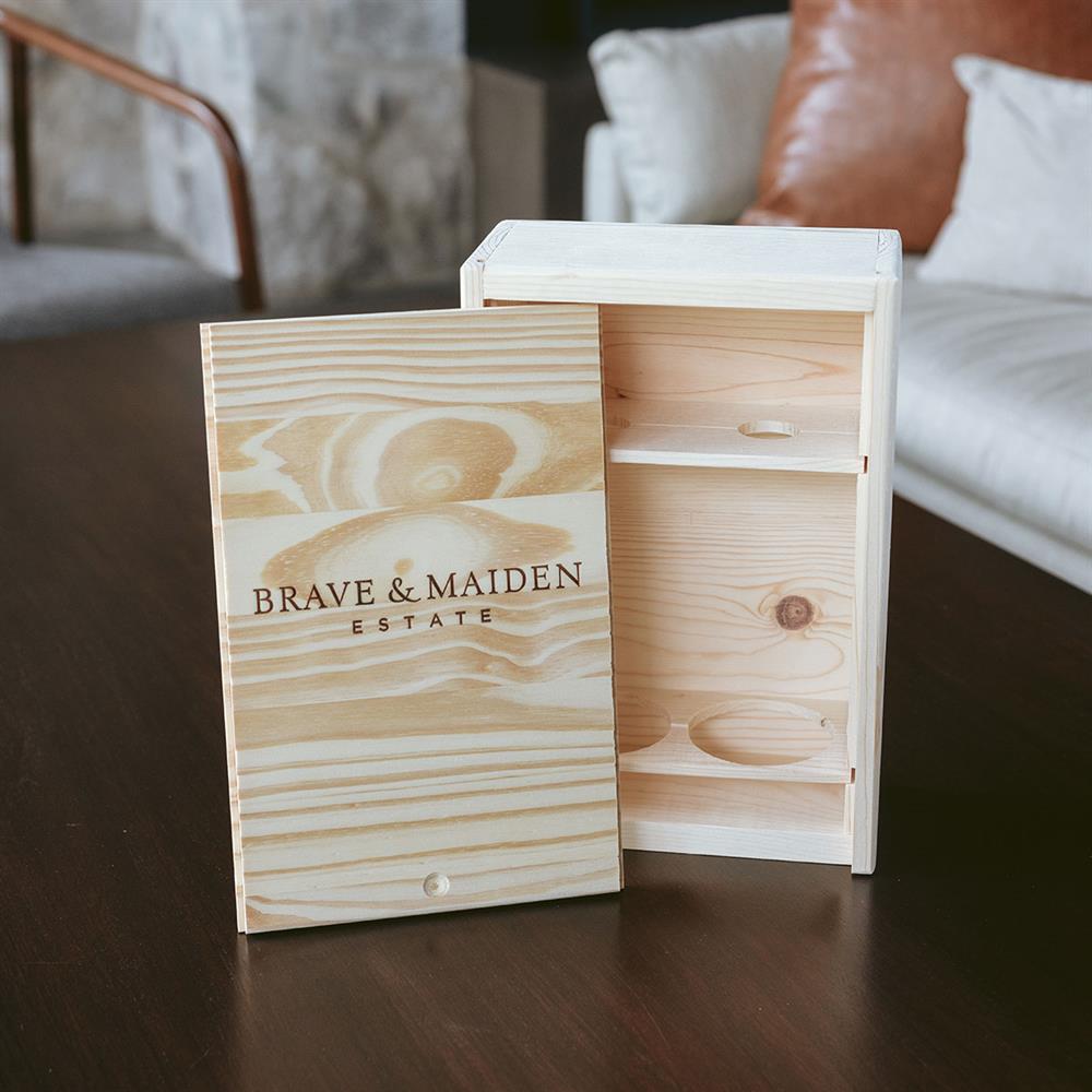 Two-Bottle Pinewood Box