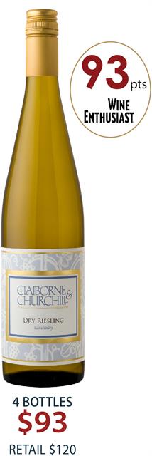 ***2024 CC Dry Riesling: 4 BOTTLES - $93***