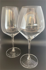 Custom Etched Corral Wine Co. Glasses