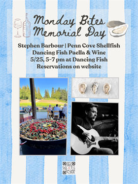 05/25/2026 - Monday Bites! Memorial Day Paella, Oysters, Wine & Live Music by Stephen Barbour