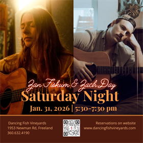 01/31/2026 - *Saturday* Night Music at Dancing Fish - Zan Fiskum & Zach Day
