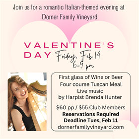 Valentine's Dinner WINE CLUB MEMBER $55