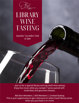 Library Wine Tasting 11/22/25 Members