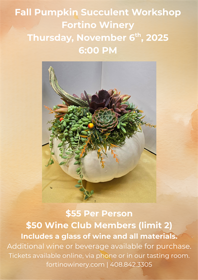 FALL PUMPKIN SUCCULENT WORKSHOP (Club Ticket)