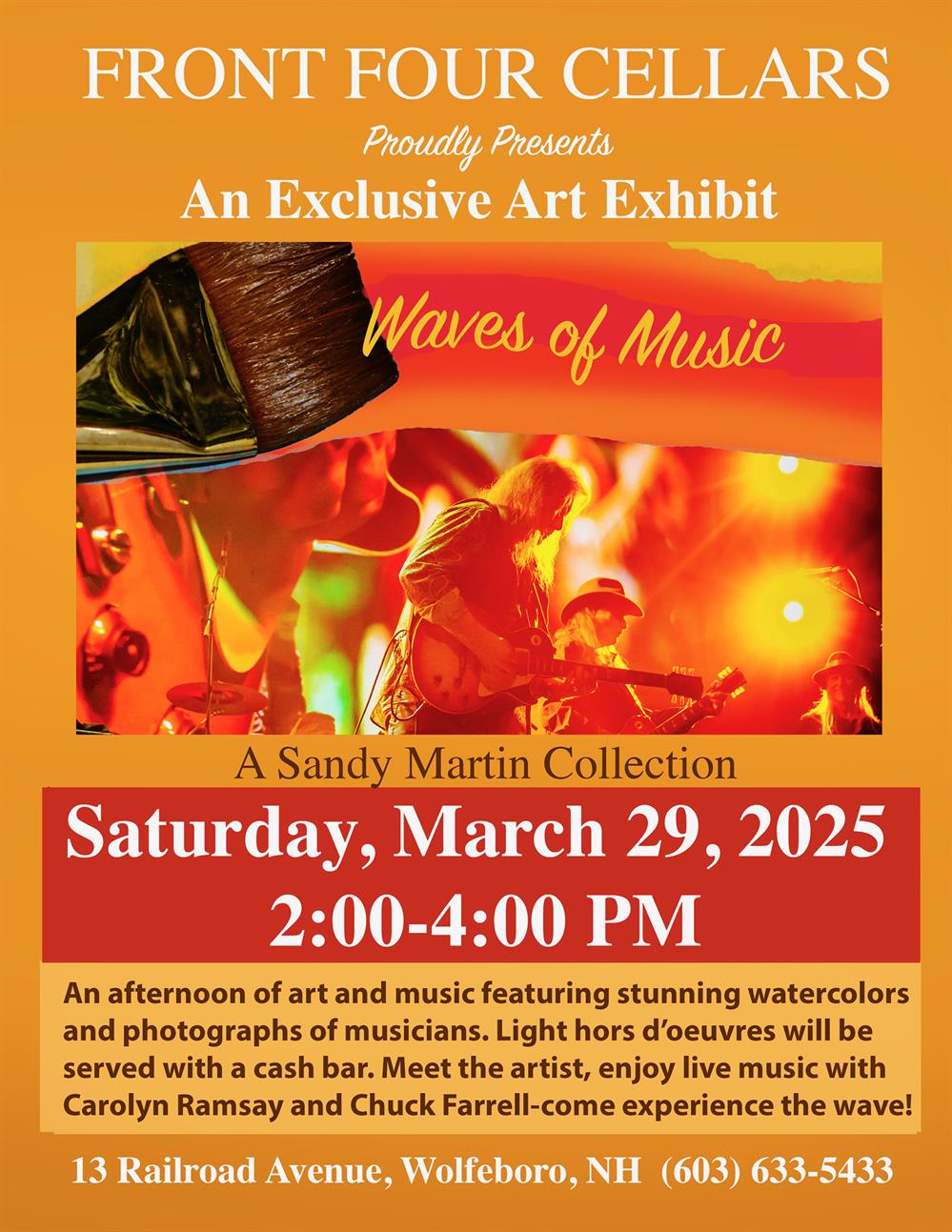 Front Four Cellars - Waves of Music ~ A Sandy Martin Art Show