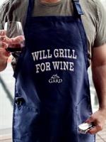 Gård "Will Grill for Wine" Apron