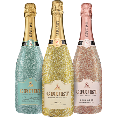 Sparkle and Celebrate: Glittered Gruet Trio Gift Box