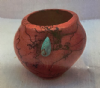 Terracotta Vase With Turquoise Stone