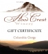$75 Hood Crest Winery Gift Certificate