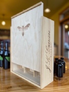 Wood box, 3-bottle