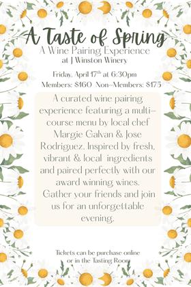 A Taste of Spring: A Wine Pairing Experience