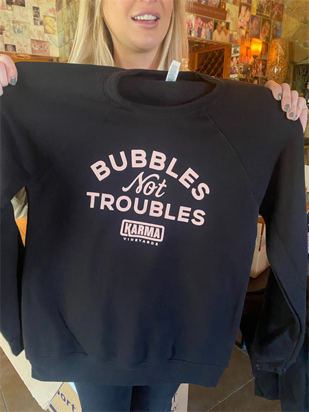 Bubbles Not Troubles Black Sweatshirt