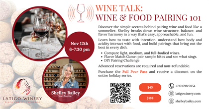 Wine Talk: Wine & Food Pairing 101