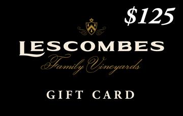 Lescombes Family Vineyards Gift Card - $125