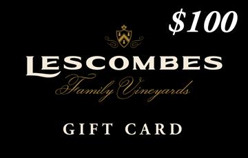 Lescombes Family Vineyards Gift Card - $100