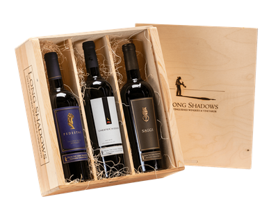 Empty 3 Bottle Wood Box