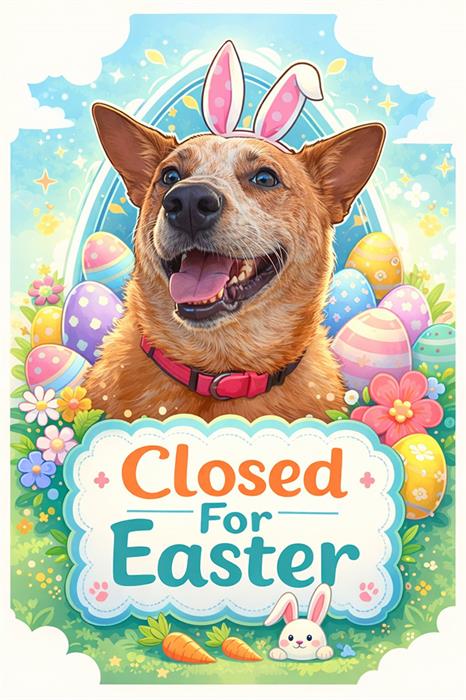 WE ARE CLOSED FOR EASTER