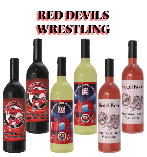 Hunterdon Central Red Devils Wrestling 6 Bottle Wine Collection