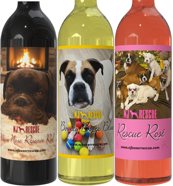 NJ Boxer Rescue 3 Bottle Wine Collection
