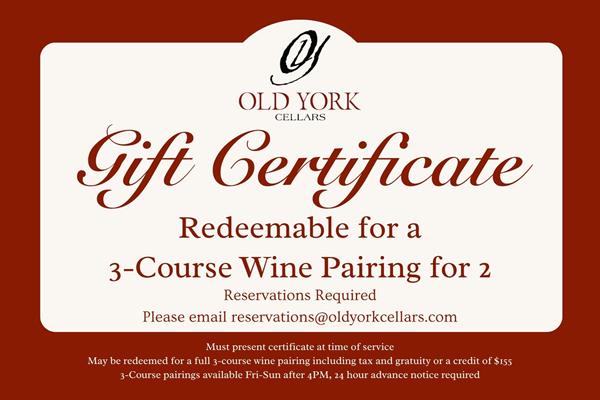 3-Course Wine Pairing Certificate