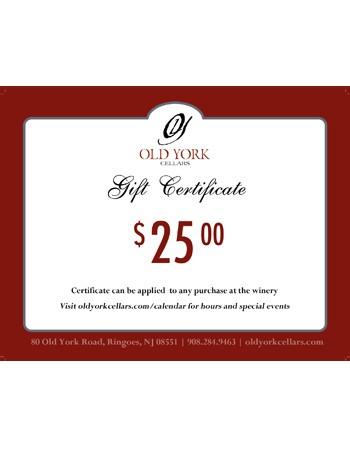 $25 Gift Certificate