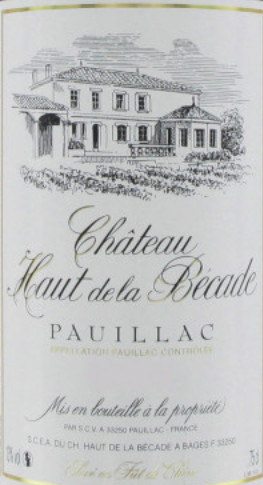 Chateau Haut de La Becade Pauillac, 2020