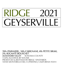 Ridge Geyserville Zinfandel Blend 2021