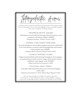 Intergalactic Acres Dinner Ticket