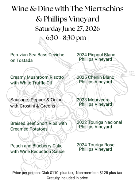 Wine and Dine with the Miertschins- Club Member Ticket