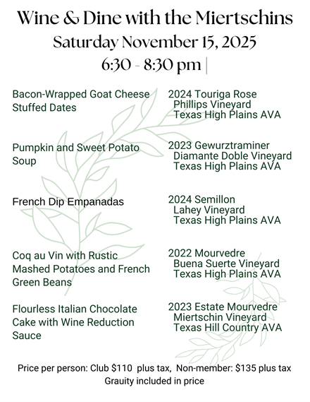 Wine and Dine with the Miertschins