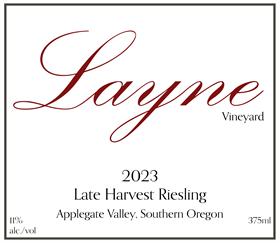 2023 Late Harvest Riesling, Layne Vineyard, 375mL, 11.0%