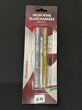 Neon Wine Glass Markers-gold/silver