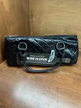 Wine Clutch: black quilted