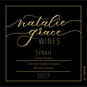 2017 Syrah Clone - Estrella, Natalie Grace Wines, Harrison Clarke Vineyard, Ballard Canyon