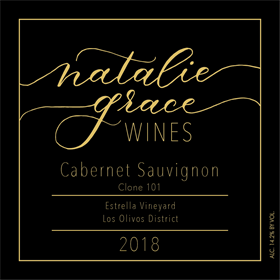 2018 Cabernet Sauvignon Clone 101, Natalie Grace Wines, Estelle Vineyard, Los Olivos District