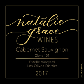2017 Cabernet Sauvignon Clone- 101, Natalie Grace Wines, Estelle Vineyard, Los Olivos District